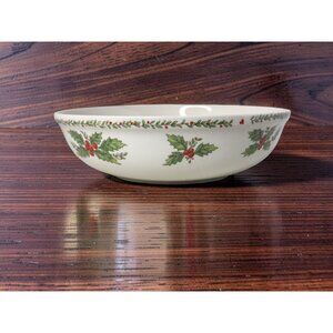 Vintage Ciera Fine Porcelain Holly Design Dinnerware Serving Bowl